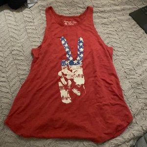 Red USA Peace Sign Tank Old Navy